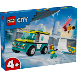 Klocki LEGO 60403 Karetka i snowboardzista CITY